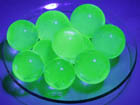 Uraium glass beads under black light